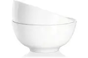 Soup Bowls Cereal Bowls, Porcelain Serving Salad Bowls, Dishwasher & Microwave Safe Straight Bowls Set of 2 for Rice Pasta Oatmeal