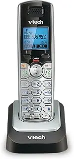 [VTech] Accessory Handset for DS6151 Series with 2-Line Cordless Phone, Suitable for Small Business or Home, Answering System, Expandable up to 12 Handsets, Intercom, Conference | DS6101 (Black/Silver)