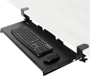Large Keyboard Tray Under Desk Pull Out with Extra Sturdy C Clamp Mount System