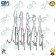 5 Kern Bone Holding Forceps Set 5.5″, 6″, 9″, 13″ & 17″ with Ratchet German Gr