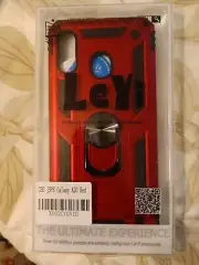 Leyi Samsung A20S Red Shockproof Kickstand Phone Case w/2 Screen Protectors New