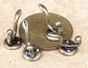 4 Loose Metal Coat Hooks Tumdee 1:12 Scale Dolls House Miniature 371