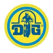 DG MX yellow/blue round decal - Old school bmx