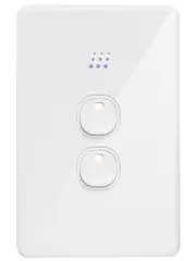 Powermesh 2 Gang Switch in White