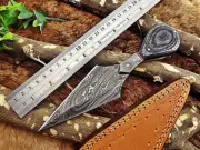 CUSTOM HANDMADE DAMASCUS STEEL BUSHCRAFT SURVIVAL FIXED BLADE OUTDOOR CAMP KNIFE