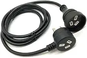 1M Piggyback Extension Cord 240V Power Lead Cable AU 3-Pin Black AU