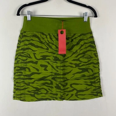 XCVI Wearables Trace Skirt Size Small Green Animal Print Stretch Pull On