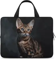 Laptop Case Sleeve Shockproof Computer Carrying Bag Bengal Cat Laptop Bag Tote Lightweight Notebook Case Cover Traveling Briefcase Handle Bags for Travel Business 17inch