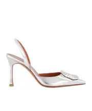 Pointed high-heeled sandals 36,41 silver