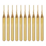 10pcs 0.7mm Titanium Coat Carbide End Mill Engraving CNC Router Bits 1/8" Shank