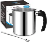 Candle Making Pouring Pot, 44Oz Double Boiler Wax Melting Pot, 1Pc Spoon, 304 St