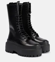 [Dolce & Gabbana] Dolce & Gabbana Leather platform combat boots AU 7.5 black