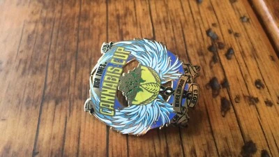 2013 High Times Cannabis Cup Denver Rare Official Hat Pin - Marc Serlo Designed