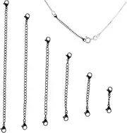 [HOODANCOS] 12 Pcs Necklace Extension Chain Gold Chain Extension Necklace Extender Screw Clasp Sterling Silver Pendant Stacker Bracelet Chain Extender Jewelry Men Necklace Bracelet Extender