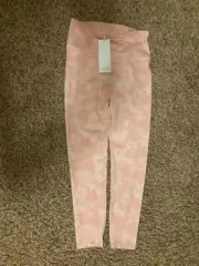 AllFenix Blush Tie Dye 7/8 Leggings Small NWT Pilates Polyester Spandex Pink NEW