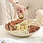 Easy to Clean Snack Tray 6 Compartment Round Dried Fruit Plate Capacity Food