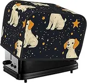 BedBliss Dogs And Stars Print 2 Slice Toaster Cover Fingerprint Bread Maker Protectors,Kitchen Small Appliance Dust Cover