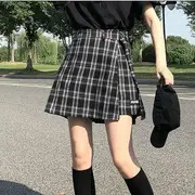 Plaid Skort Plaid - Wine Red - S