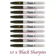 NEW 10 x Sharpie Pen Fine Tip Black Permanent Marker Sharpies Markers Set Pack!