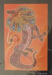 Aboriginal Art Print - Frill-necked Lizard - A3 size