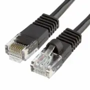 Cat5e Network Ethernet Cable - 350 MHz, Gold Plated RJ45 Connectors Black 10FT