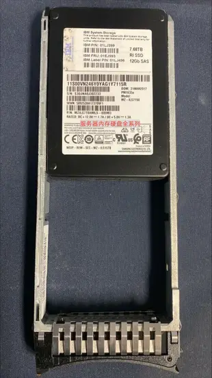 IBM v7000 Gen2 固態硬碟 01ej993 01lj399 7.68T SSD 2.5寸 12GB