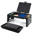 Foldable Lap Desk with Storage Pocket - Small Black Travel Desk & Lap Table,