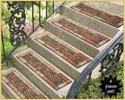 Rubber Stair Step Treads Mats Stone and Pebbles Outdoor Porch Traction - Choices