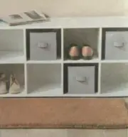 Small Fabric Storage Bin - 10.75 x 6 x 6.25 - GREY - Canvas Shoe Box/Drawer GRAY