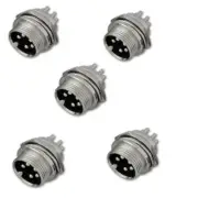 5PCS 5 PIN MALE PANEL MOUNT MIKE MICROPHONE CONNECTOR JACK