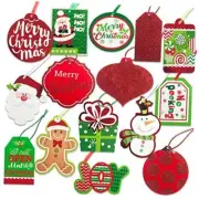 Christmas Gift Tags 60 Count with Untied String (15 Assorted Glitter, Foil,