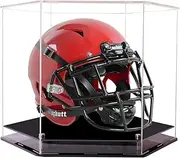 Football Helmet Display Case Full Size,Baseball Helmet Display Case,Self-Assembly Helmet Display Box Protection Holder Dustproof Sports Collectibles Storage Showcase 17*15*12.6IN