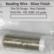 Non tarnishing Silver beading wire size 36 gauge bead embroidery needlepoint