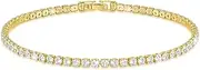 [Moonfox] Ankle Bracelets for Women 14K Gold Anklets Waterproof Tennis Chain Beach Anklets Women’s Gold Jewelry 2.5 mm Toggle Latch 9, 10, 11 in, 9in, Gold, Cubic Zirconia