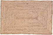 Ramanta Home Hand Woven Jute Braided Rug 2'x3' - Natural, Boho Reversible Floor Carpet for Living Room, Farmhouse Accent Rugs for Kitchen, Nursery, Kids Room, Bedroom, Patio - 24X36 Inch