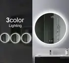 600mm Round 3 Colour Lighting ON THE RIM LED Mirror Touch Sensor Switch Defogger