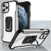 GSA Bumper Case w/Magnetic Ring Stand for iPhone 11 Pro Max (6.5)-Clear/Silver