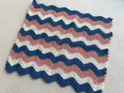 Dollhouse Vintage hand made afghan ripple blanket 1:12 scale 7 x 7 1/2