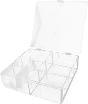 Ciieeo Acrylic Cotton Pad Holder with Clear Lid Multi Compartment Makeup Storage Box for Cotton Swabs Pads and Dustproof Organizer for Vanity and Bathroom