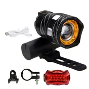 15000LM USB Rechargeable Waterproof LED Bicycle Light Front and Back Set