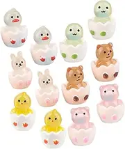 ibasenice 12pcs Luminous Miniature Animal Figurines Glow Dark Resin Decorations for Tabletop Garden Craft Projects Charming Animal Ornaments for Collectors