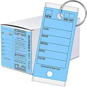 Donkey Key Tags, Laminated Self-Protecting (250 Tags Per Box with Metal Rings) (Blue)