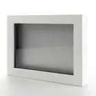 White 6x8 Wood Shadow Box With Silver Acid-Free Backing 11/16 Usable Depth
