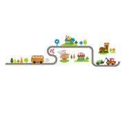 Nevenka Removable Cute Cartoon Kids Room Wall Decal City Car Circled Curved Road Wall Stickers-082