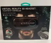 Utopia 360° Virtual Reality 3D Headset with Bluetooth Controller