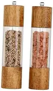 Premium Acrylic Salt and Pepper Grinder Set, Manual Salt and Pepper Mills-