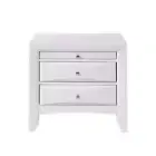 White Nightstand - 2 Drawers & Tray - Modern Bedside Table