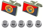 [Select Gifts] Shirt Dress Studs Perdizes City Minas Gerais State Flag Cufflinks