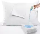 Zippered Pillow Protector Cover Waterproof Bed Bup Protector Pillowcases Queen