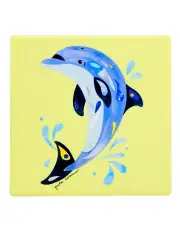 [Maxwell & Williams] Pete Cromer Ozzie Ocean Ceramic Square Coaster 9.5cm Dolphin